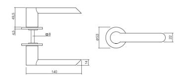 ProGriff TD-Slice round auf Rosette– Edelstahl